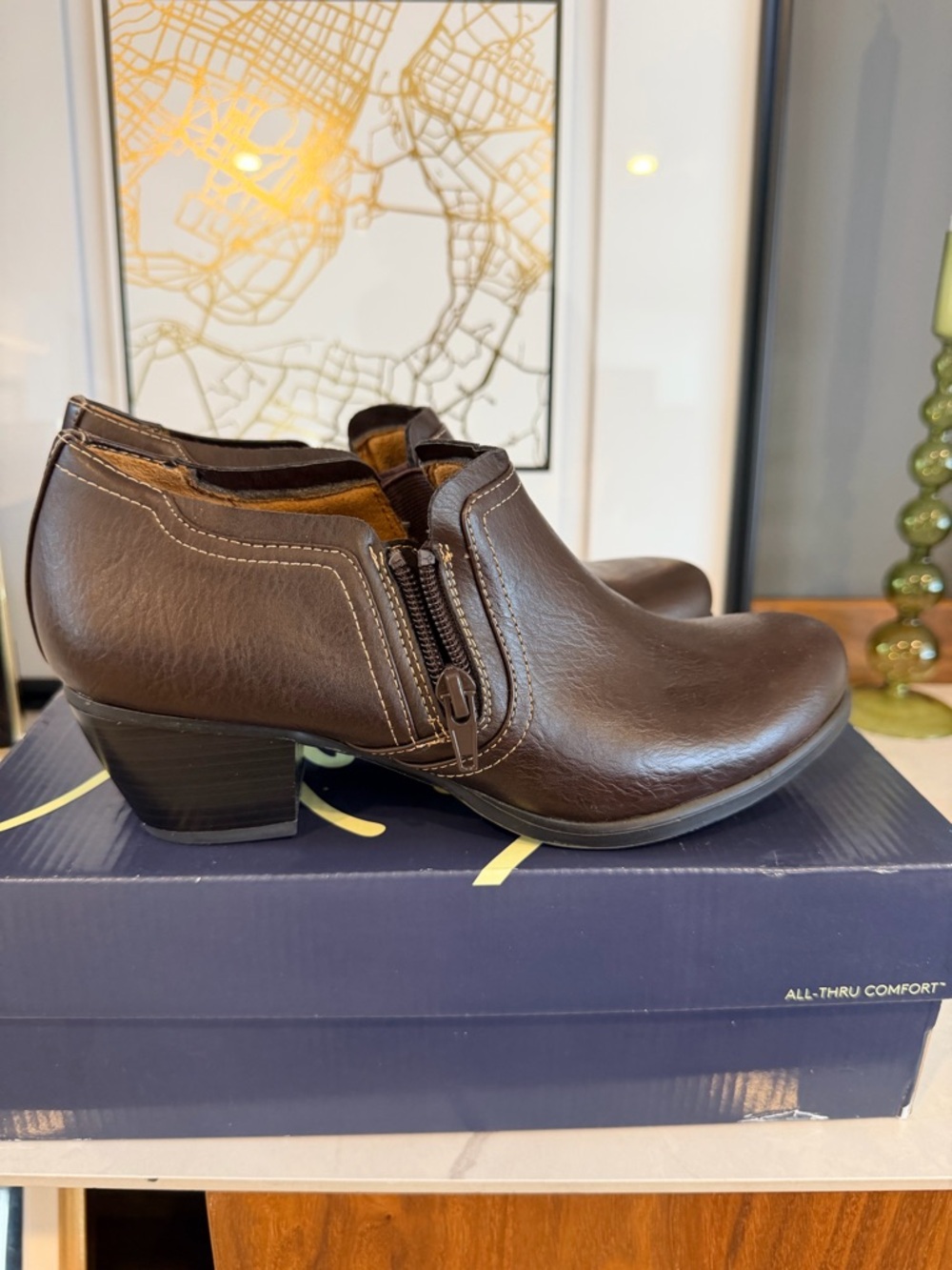 SOUL Naturalizer Brown Leather Heeled Ankle Boots NWOT